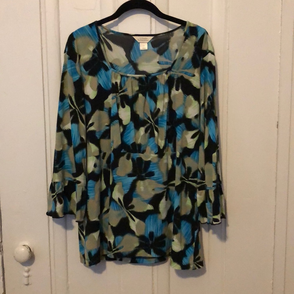 CJ Banks 1X Women’s Square Neck Patterned Top